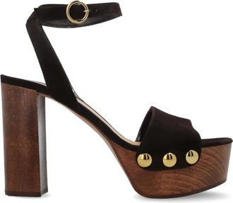 Gianvito Rossi Ard&eacute;a Platform Sandalen - Dames - Sandalen met hakken - Bruin - 37 1/2 EU - Leer - Schoenen