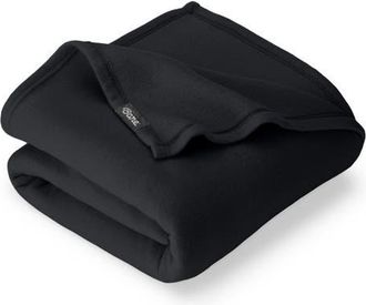Bare Home Lightweight Polar Fleece Blanket in Black at Nordstrom, Size Twin