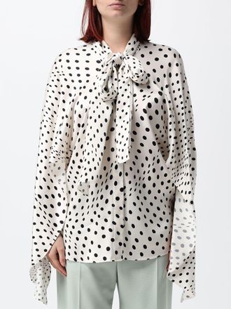 Stella McCartney Polka-Dot Viscose Shirt with Pussy-Bow Collar