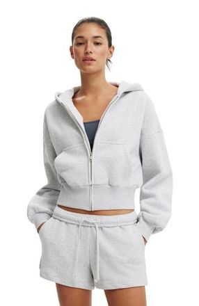 Cotton On Womens Oversized Zip Through Hoodie in Soft Grey Marle at Nordstrom, Size Xx-Small