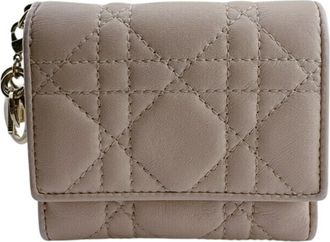 Dior Pink Leather Wallet (Tri-Fold) (Pre-Owned)