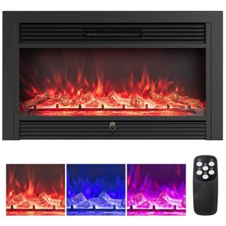 Costway Costway 36-Inch Electric Fireplace Insert 750W/1500W Fireplace Heater in Black