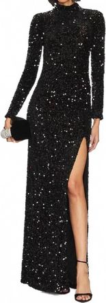LIKELY Kerry Sequin Gown In Black