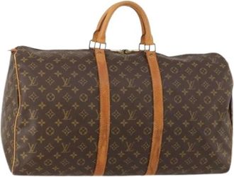 Louis Vuitton Pre-owned Keepall 55 Boston Tas - Dames - Vintage Weekendtas - Bruin - ONE Size - Leer - Vintage