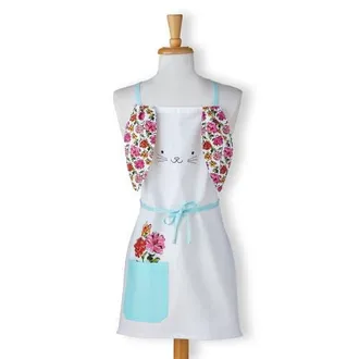 Tag In Bloom Bunny Kids Apron Multi Cotton Spring in Pink at Nordstrom