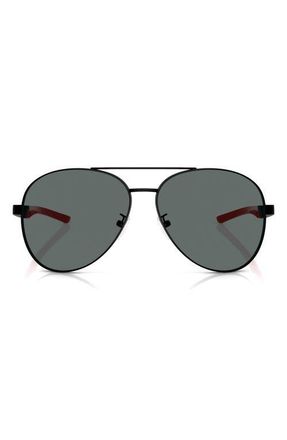 Ferrari 60mm Polarized Pilot Sunglasses in Matte Black at Nordstrom