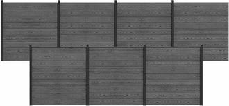 vidaXL Conjunto De Valla 7 Uds. 1218 X 186 Cm Wpc Y Aluminio Gris Vidaxl