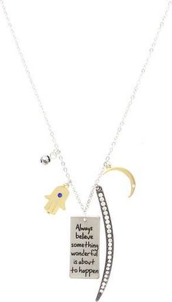 Olivia Welles Quote Pendant Necklace in Silver /Gold at Nordstrom Rack