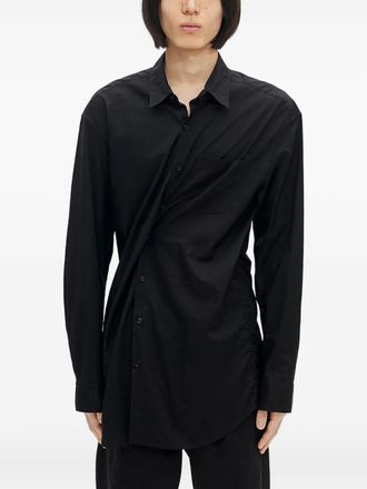 Ann Demeulemeester draped cotton shirt - Black