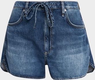 Rag & Bone Nolan Ultra-Featherweight Denim Drawstring Shorts