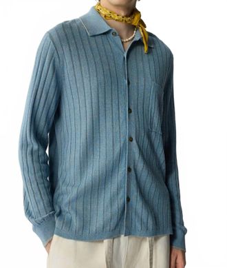 Guest In Residence Button Up Linen Blend Shirt In Sail