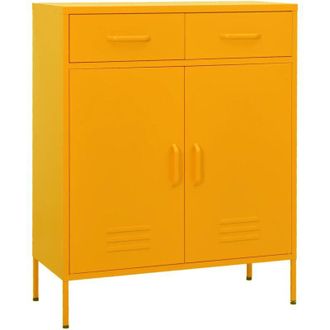 vidaXL Vidaxl - Armadietto Giallo Senape 80x35x101,5 cm in Acciaio