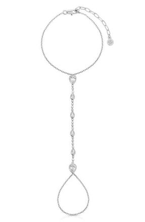 Ettika Aphrodite Cubic Zirconia Hand Chain in Silver at Nordstrom