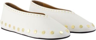 Ganni Womens Jenny Flat White Cotton
