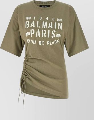 Balmain club logo t shirt crew neck