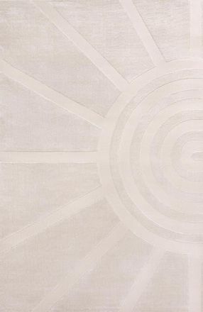 Jonathan Y Designs Aelius MidCentury Scandinavian Abstract Sun Two-Tone High-Low Area Rug in White/cream at Nordstrom, Size 2Ft 0In X 8Ft 0In