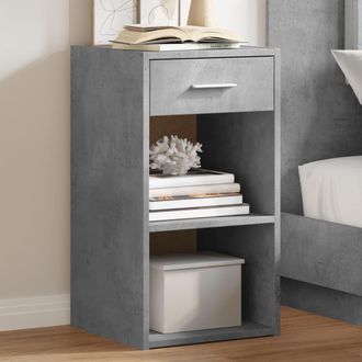 vidaXL Vidaxl - Mesitas Noche 2 Uds Madera Ingenier&iacute;a Gris Hormig&oacute;n 35x34x65 Cm