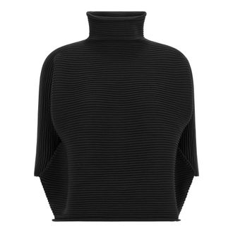 Issey Miyake Top de punto Zig Zag - Knitwear - Mujer - Negro - ONE SIZE