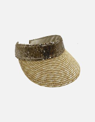 Nooki Design Womens Della Visor with gold sequins - Tan - Size: ONE