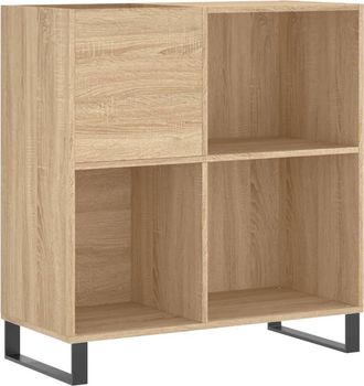 vidaXL Mueble Discos Madera Contrachapada Roble Sonoma 84,5x38x89 Cm Vidaxl