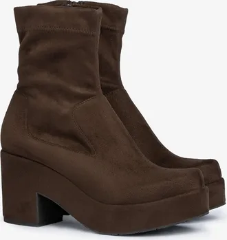 Pedro Garcia Wedge bootie in brown stretch microfiber | Daneta | Fall winter 26 |