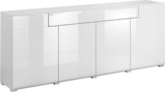 Petits Meubles Aparador 4 puertas 1 caj&oacute;n estratificado Blanco