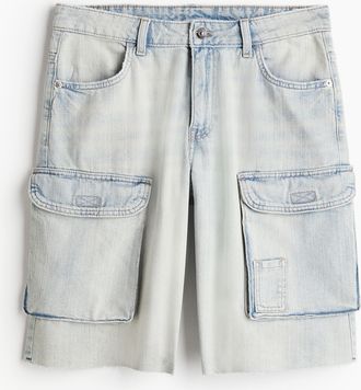 H&M Low Denim Cargo Shorts - Blue