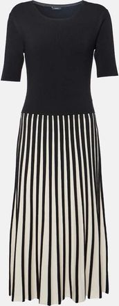 Joseph Striped pleated midi dress