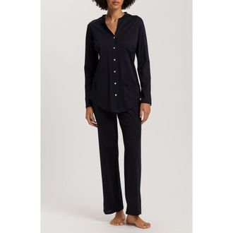 Hanro Cotton Deluxe Pajamas in Black at Nordstrom, Size X-Small