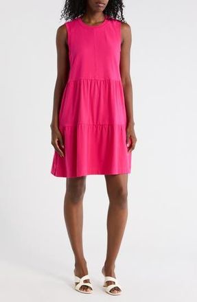 DKNY Crewneck Tiered Dress in Dark Hot Pink at Nordstrom Rack, Size X-Large