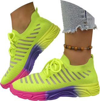 Generic Fashion Sneakers for Women Breathable Mesh Platform Athletic Walking Shoes Lightweight Comfortable Casual Running Footwear Black Trainers Ladies Work 