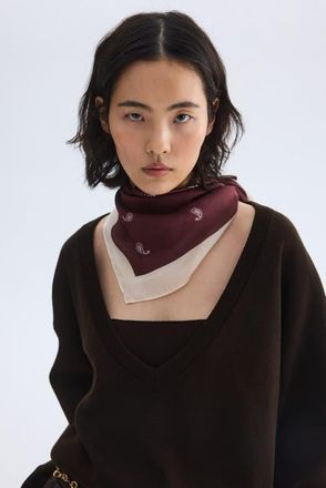 H&M V-neck Jumper in Dark Brown at Nordstrom, Size X-Small