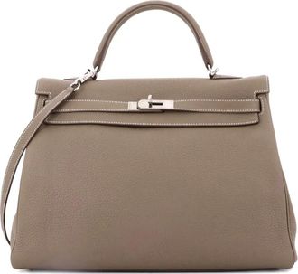 Herm&egrave;s Kelly Handbag Grey Togo with Palladium Hardware 35 satchel - Toni neutri