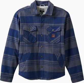 Brixton Mens Brixton Plaid Durham Washed Navy/Beige Lined Jacket - Blue - Size: 38/Regular