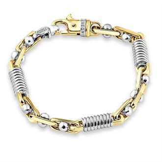 Pompeii3 Mens Figaro Link 14k Gold (54gram) or Platinum (87gram) 7.5mm Link Bracelet 8