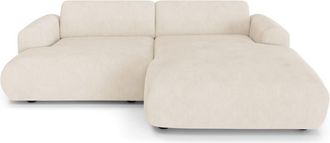 Sia Home Sof&aacute; cama derecho 4 plazas terciopelo de pana crema 266 cm