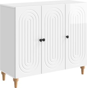 vidaXL Aparador Brillante 89 X 34,5 X 80 Cm Madera De Ingenier&iacute;a Vidaxl