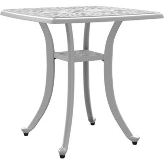 vidaXL Mesa De Jard&iacute;n Aluminio Fundido Blanco 53x53x53 Cm Vidaxl