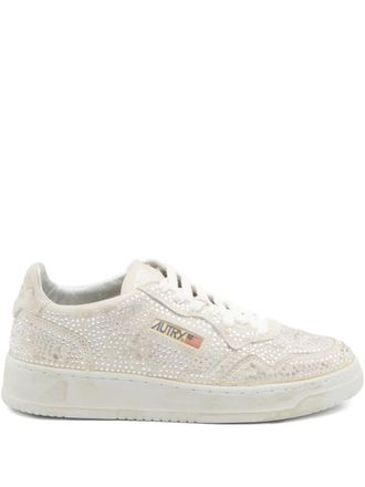 Autry Sneakers Medalist con strass - Bianco