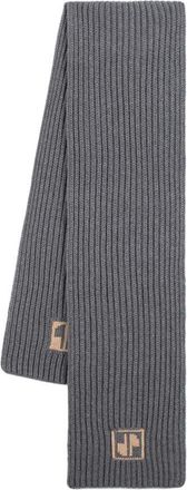 Patou Womens Wool Ribbed Scarf Gray