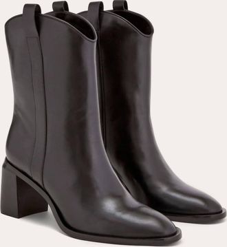Everlane Womens Outlaw Western Leather Boots In Black