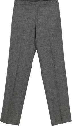 Lardini Donkergrijs Geperste Plooi Riemlussen - Heren - Nette broeken - Grijs - M - Broeken