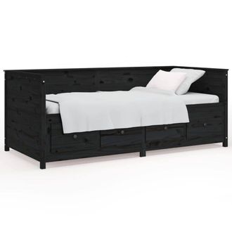 Berkfield Home Day Bed Black 90x190 cm Solid Wood Pine