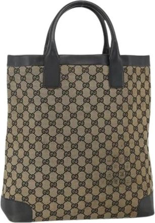 Gucci Pre-owned Tote Bags, female, Beige, Size: ONE SIZE Pre-owned Vintage Canvas Tote Bag