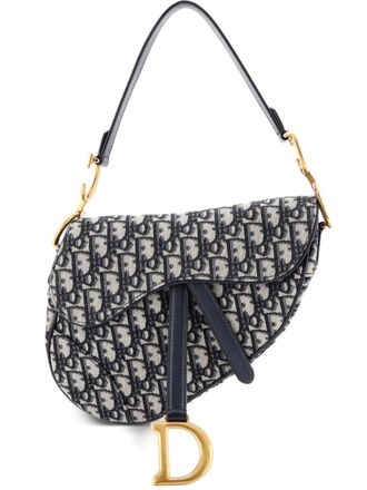 Dior Saddle Handbag Oblique Canvas Medium shoulder bag - Blu