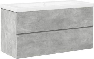 vidaXL Set muebles de baño 2 piezas madera contrachapada gris hormigón vidaXL