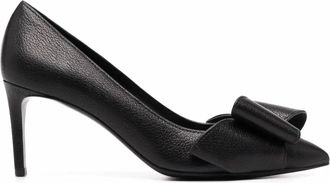 Ferragamo Womens Zoey Bow-Detail Pumps In Black
