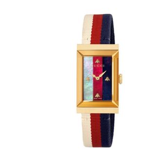 Gucci Accessoires, Dames, Veelkleurig, ONE Size, Nylon, Ya 147405 Rechthoekig Horloge