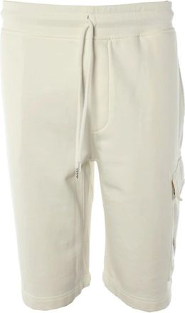 C.P. Company Diagonal Fleece Shorts White Men