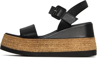 Cesare Gaspari Horizon Woven Platform Sandalen - Dames - Sleehakken - Bruin - 38 EU - Leer - Schoenen